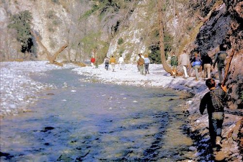 Brooks leading a student field trip to the Arroyo Seco, 1966. Photo courtesy of Norman Brooks family