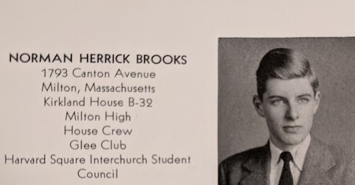 Harvard yearbook photo, 1948 to 49. Photo courtesy of Norman Brooks family