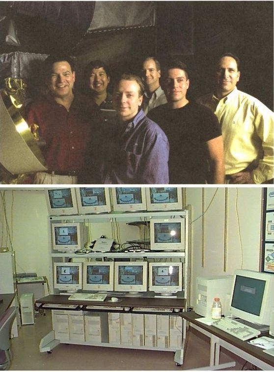 Shuki and Rainfinity cofounders Charles Fan, Phil Love, Paul LeMahieu, Vincent Bohossian, and Gil Margalit. The RAIN prototype, c. 1997. Photos courtesy of Shuki Bruck