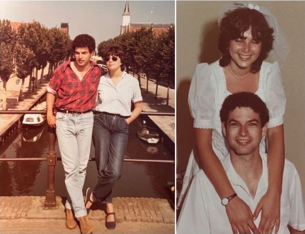 At left, with Anat in Eindhoven, in summer 1981, and at right, wedding day in Haifa, in August 1982. Photos courtesy of Shuki Bruck