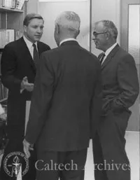 Charles Percy with Lee A. DuBridge (back to camera) and Wes Hershey