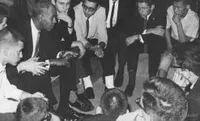 Roy Wilkins with students