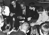 Roy Wilkins with students