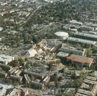 Aerial view of the campus during the construction of Beckman Institute