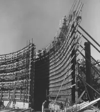 Beckman Auditorium during construction