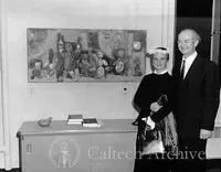 Linus Pauling with his wife at the dedication of Church Lab