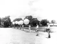 Robert Millikan and others with balloons doing cosmic-ray research