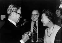 Vice President Nelson Rockefeller chats with William Fowler at reception for National Medal of Science winners