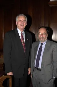 David Baltimore with Mayor James Hahn at the Athenaeum