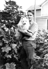 George Beadle with his dog