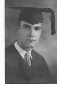 Carl D. Anderson in cap and gown