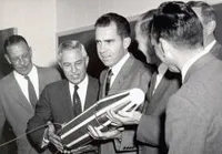 Vice President Richard Nixon with Lee DuBridge and Clark Millikan