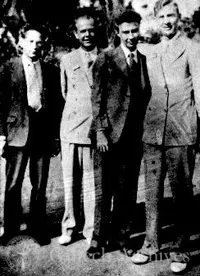 William Fowler with Serber, Oppenheimer and Alvarez