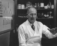 George Beadle in lab coat