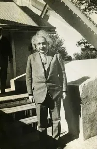 Einstein, standing alone