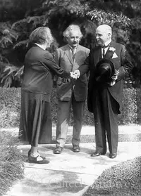 Elsa and Albert Einstein with Gov. James Rolph, Jr.