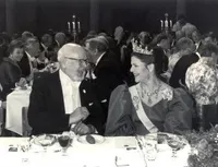 William Fowler at Nobel Banquet with Queen Sylvia
