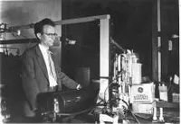 Ira Bowen with vacuum spectrograph.