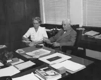 Robert A. Millikan with his secretary, Inga Howard