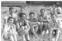 George Beadle and friends at the beach.