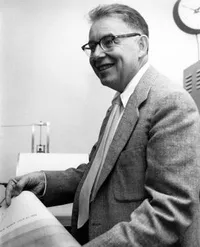 Charles Richter with seismogram