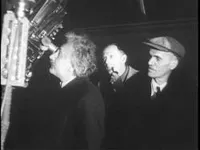 Einstein with Edwin Hubble and Walter Adams at the Mount Wilson Observatory
