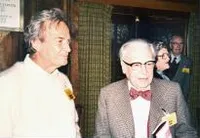 Richard Feynman and Emilio Segre at Los Alamos gathering.