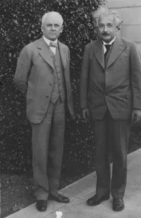 Einstein and Robert Millikan, standing