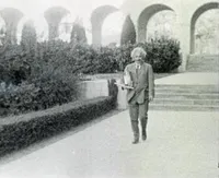 Albert Einstein on the Caltech campus