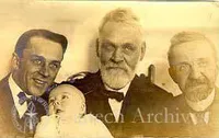 Robert Millikan with his father, brother, and son Clark