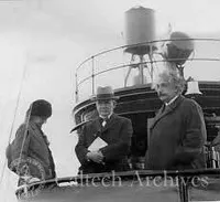 Greta and Robert Millikan with Einstein on Long Beach boat trip