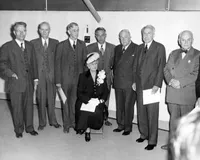 Robert Millikan and others at the dedication of the 200″ telescope at Palomar