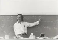 Richard Feynman lecturing at blackboard