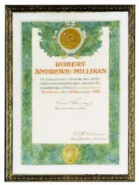 Robert A. Millikan’s Nobel scroll (right-side)