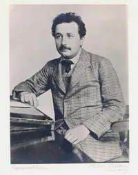 Einstein portrait taken in the Bern Patent Office
