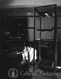 Victor Neher with cosmic ray apparatus