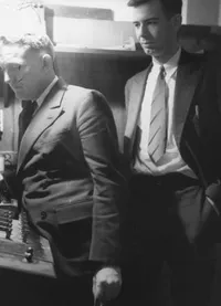 Charles C. Lauritsen and H. Richard Crane in the W. K. Kellogg Lab