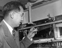 Henry T. Nagamatsu working with the hypersonic wind tunnel