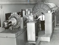 Thomas Lauritsen is shown with the Tandem Accelerator