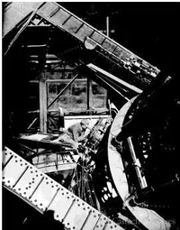 Francis Pease using the Michelson interferometer with the 100-inch telescope