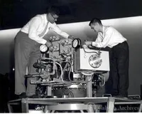 John Teem and Joe Mullins testing equipment