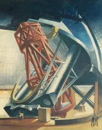 Painting of the Hale Telescope at Palomar Observatory