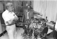 Gerald Wasserburg showing Panurge to Caltech President Marvin Goldberg