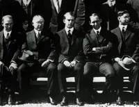 Closeup of 40.1-4 showing James A.B. Scherer holding his hat