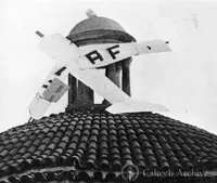 Throop cupola with model plane crash