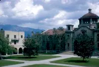 Throop Hall, main façade, with Dabney Hall to the left.