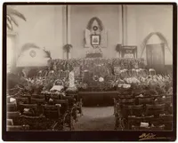 Funeral of Amos Throop held at Universalist Church