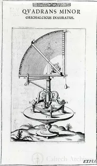 Small quadrant of gilt brass, from Tycho Brahe, Astronomiae Instauratae Mechanica
