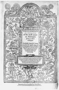 Title page: Euclid, “The Elements of Geometrie”, London
