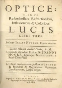 Title page of Newton’s “Opticks”